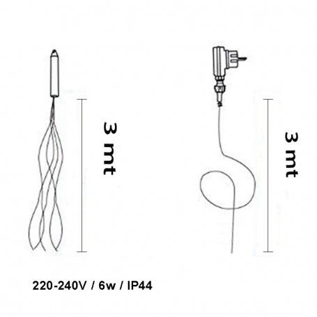 Ramo con 300 Luci Led Bianco Caldo con Trasformatore