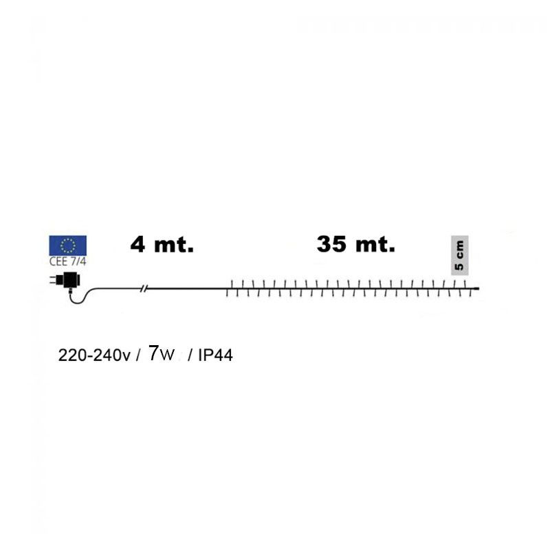 Catena Memory Control con 700 Luci Led Bianco Caldo con Cavo Trasparente 35 metri, Uso Esterno