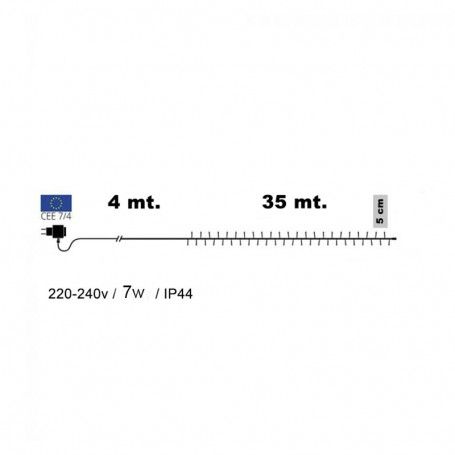 Catena Memory Control con 700 Luci Led Bianco Caldo con Cavo Trasparente 35 metri, Uso Esterno