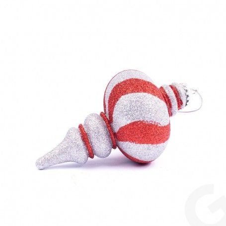 Goccia Natalizia Rossa e Argento 21 cm