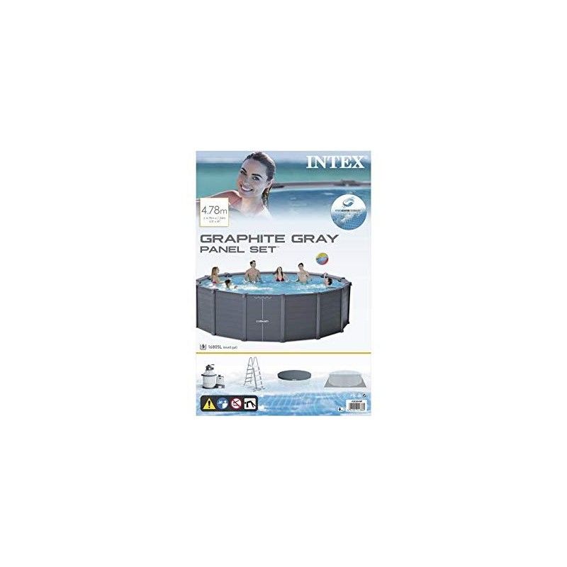 Piscina Graphite D.478xH.124 cm con Filtro a Sabbia - Intex 26384